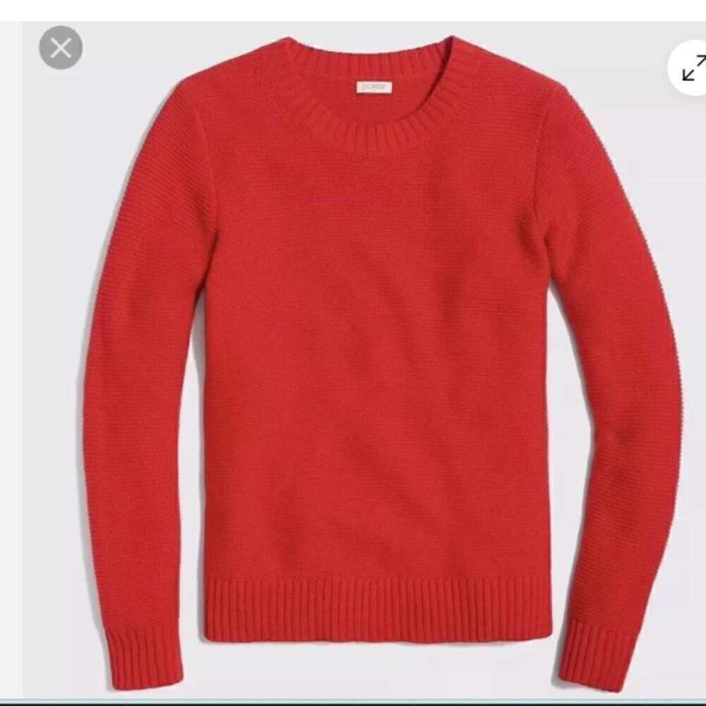 J. CREW Classic Crewneck Sweater Wool Blend Red Size Medium